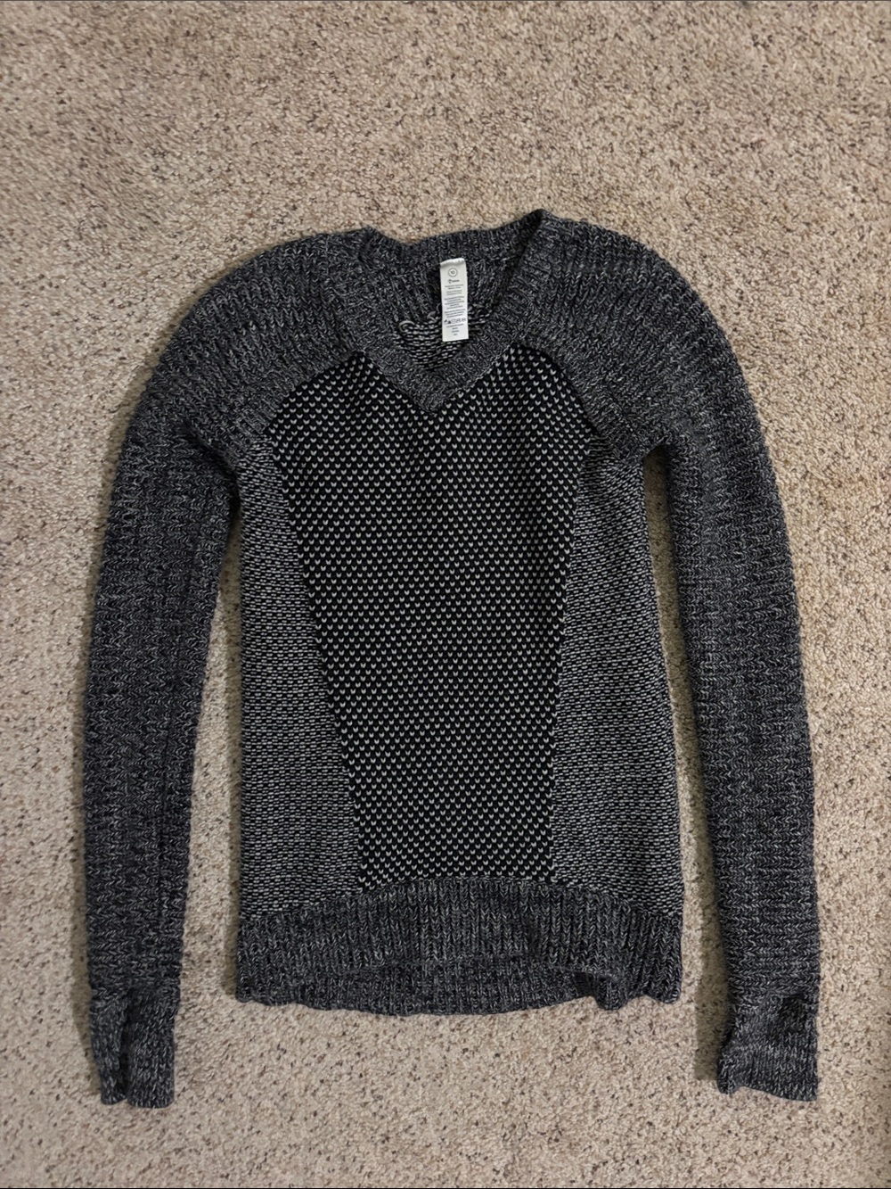 Ivivva Black & White Marled Knit Sweater